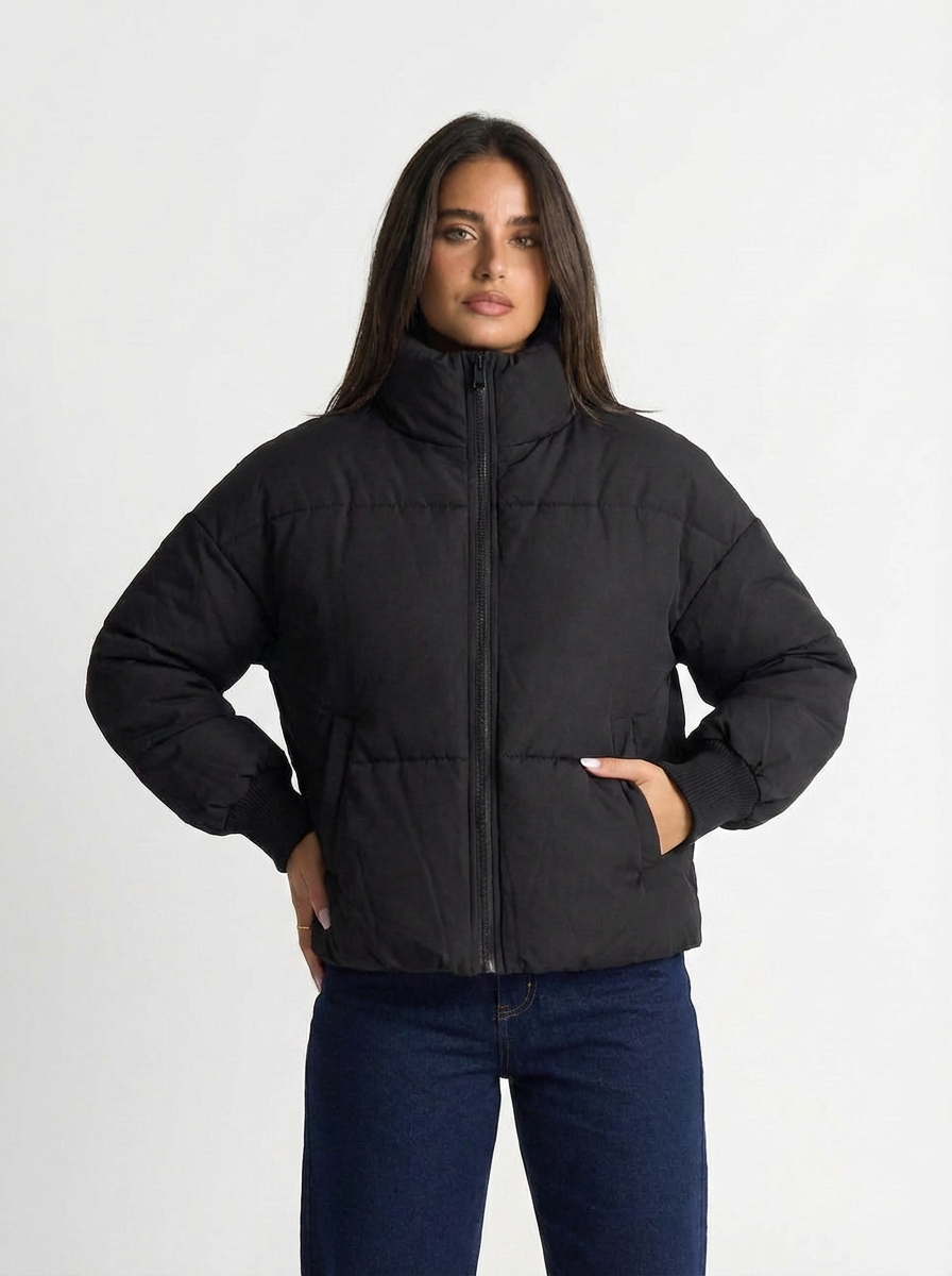 Pam | Women's Stand Collar Cropped Puffer Jacket 4