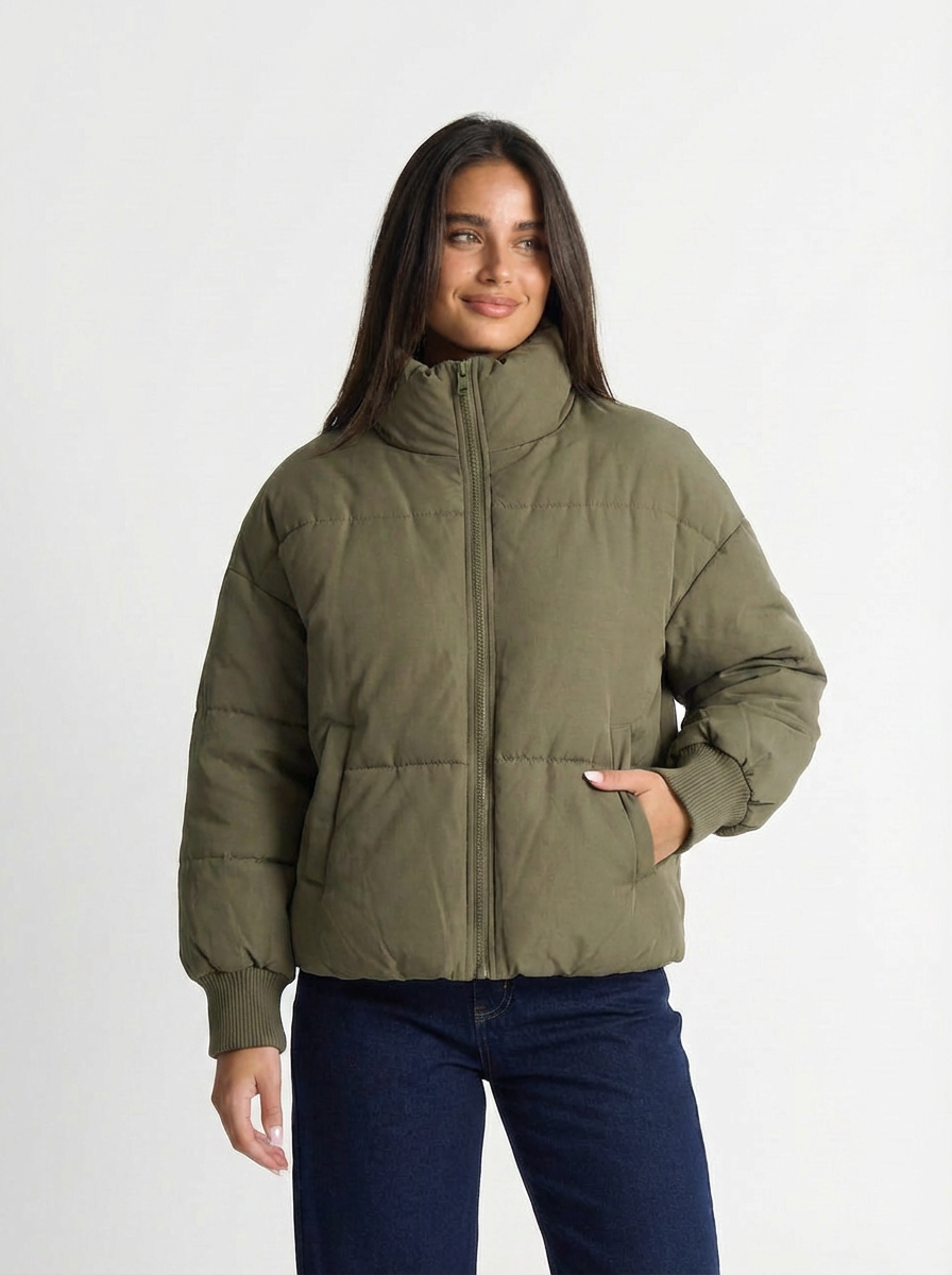 Pam | Women's Stand Collar Cropped Puffer Jacket 5