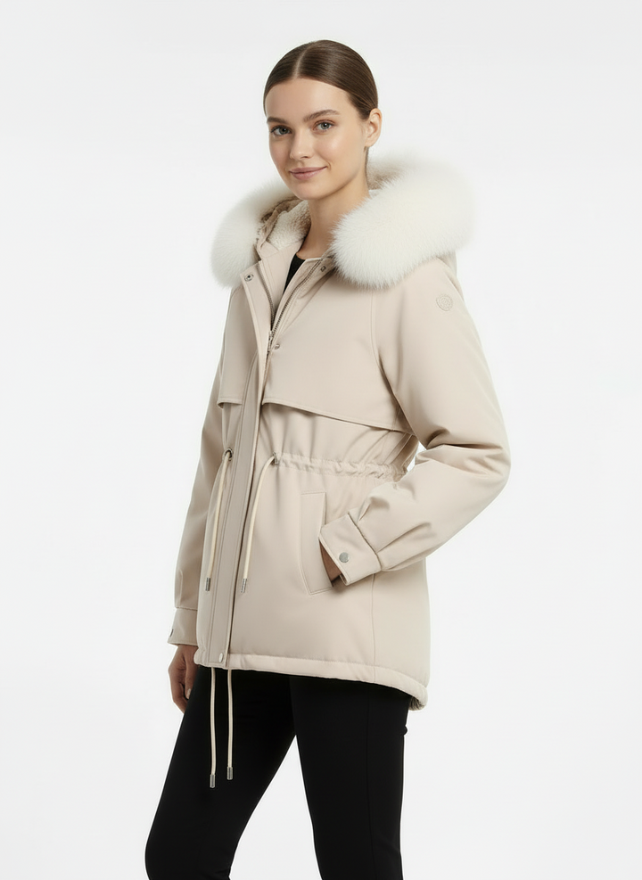 Patricia | Women's Hooded Faux Fur Trim Drawstring Parka