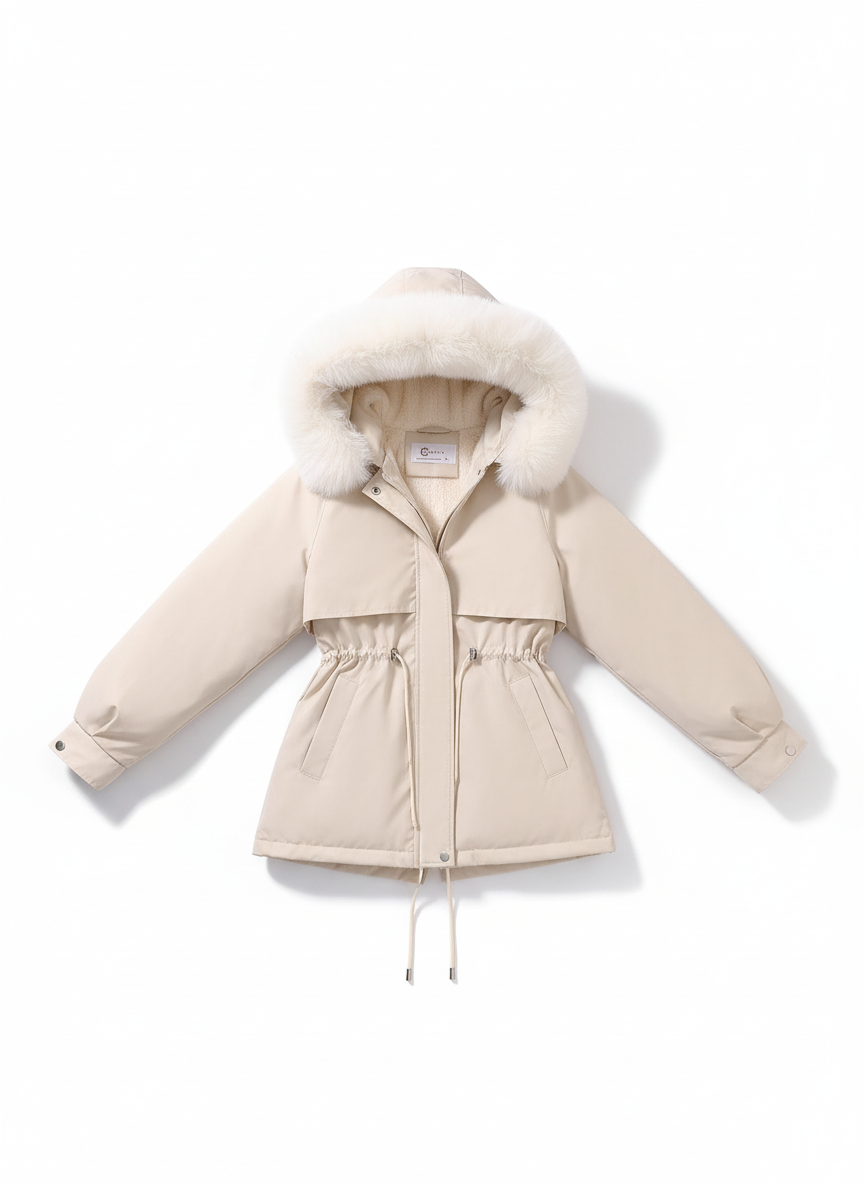 Patricia | Women's Hooded Faux Fur Trim Drawstring Parka 3