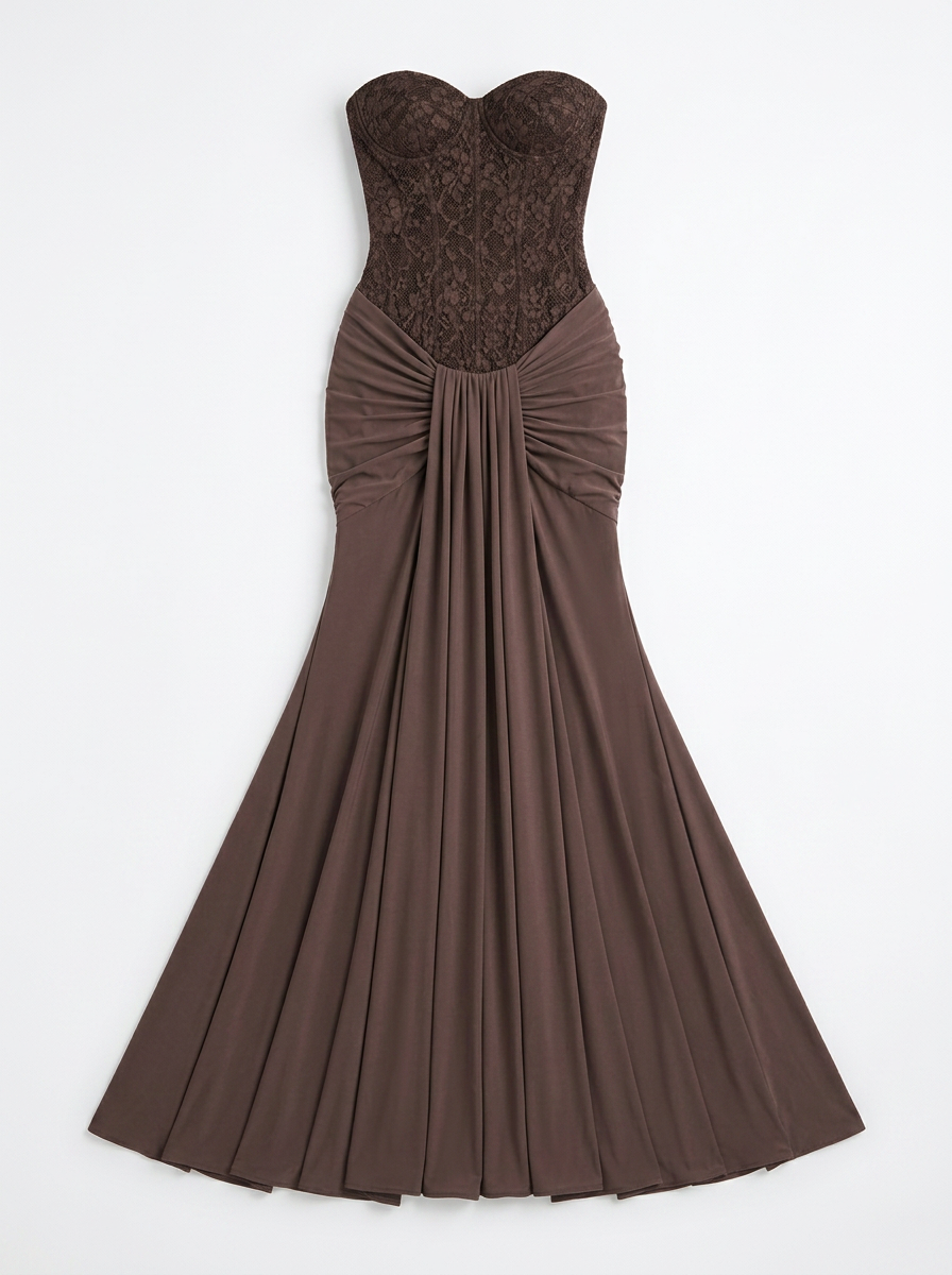 Penelope | Strapless Lace Bodice Maxi Dress