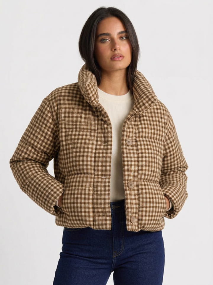 Penelope | Women's Gingham Puffer Jacket