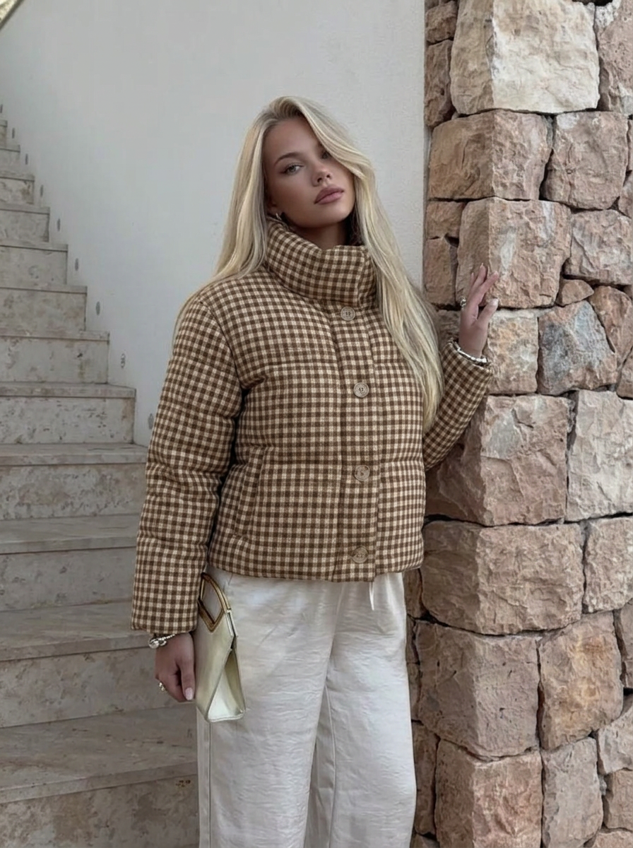 Penelope | Women's Gingham Puffer Jacket