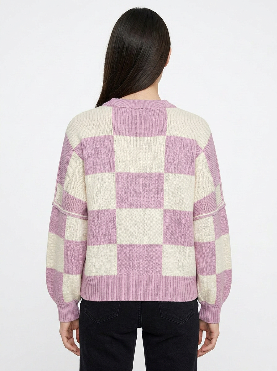 Penelope | Women's Oversized Checkerboard Knit Jumper