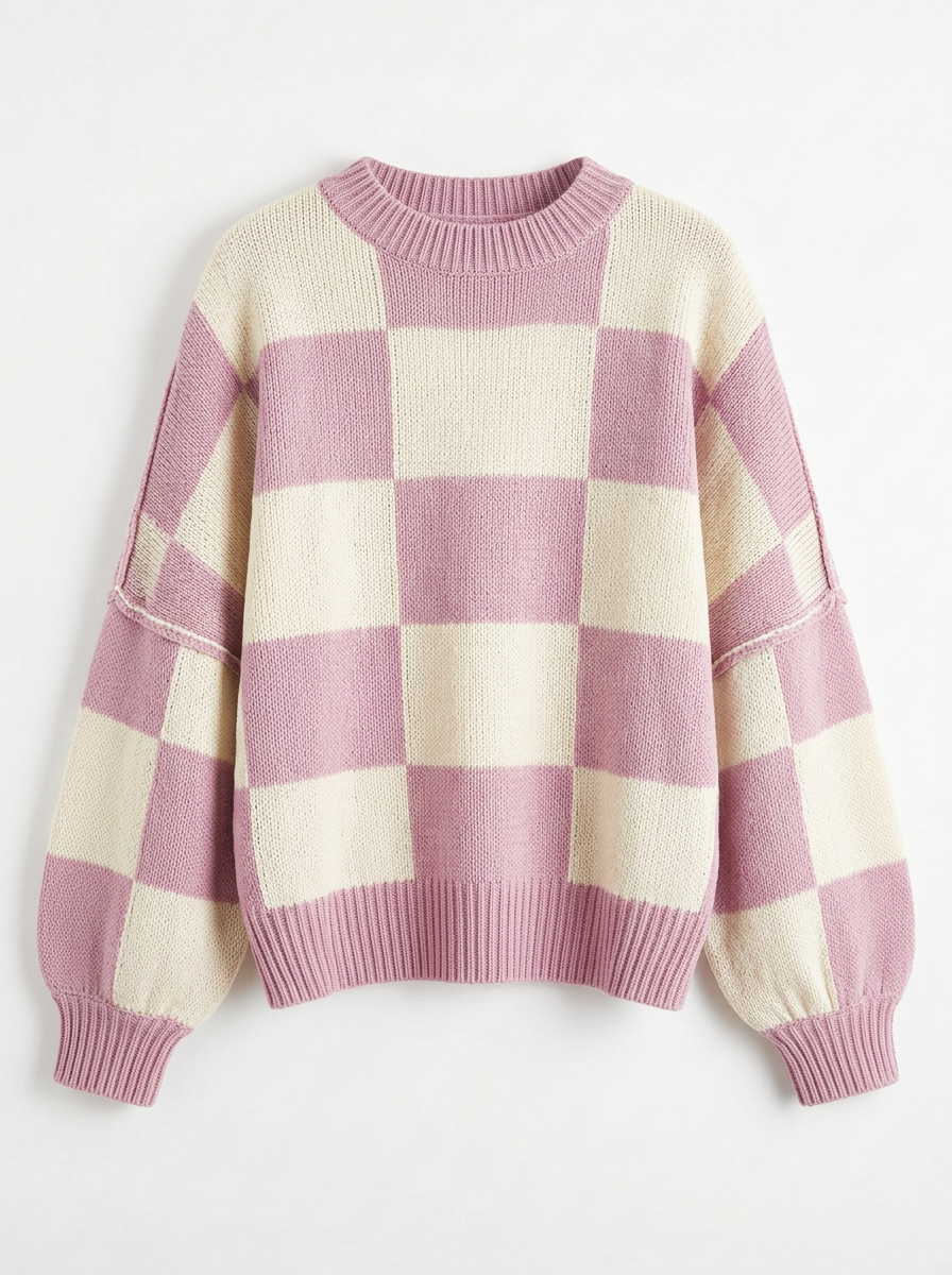 Penelope | Women's Oversized Checkerboard Knit Jumper