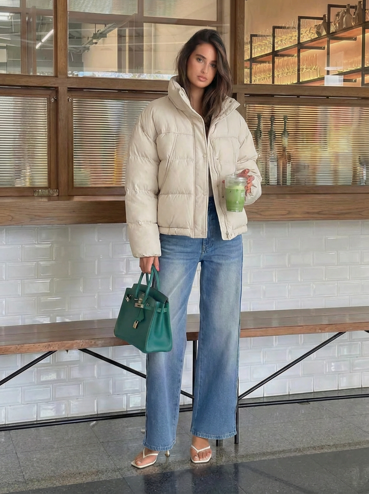 Penny | Women's Quilted  Cropped Puffer Jacket 1