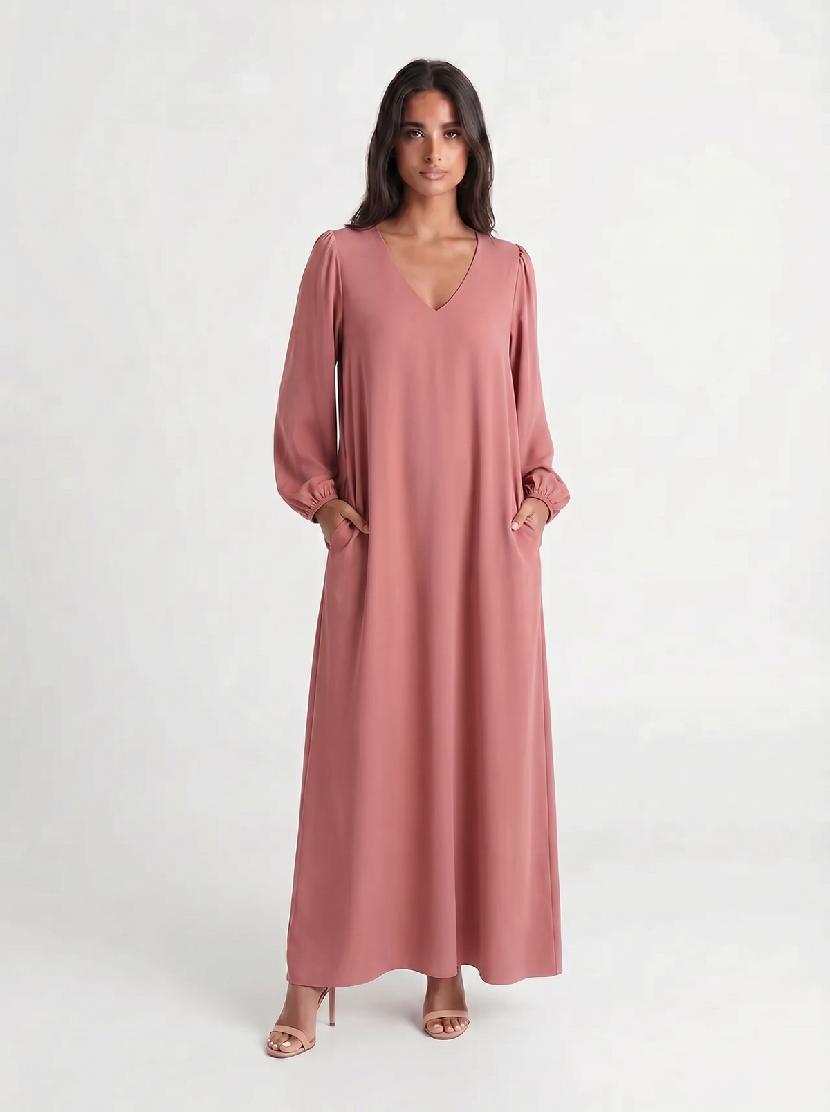 Phoebe | Long Sleeve Dress with V-Neck