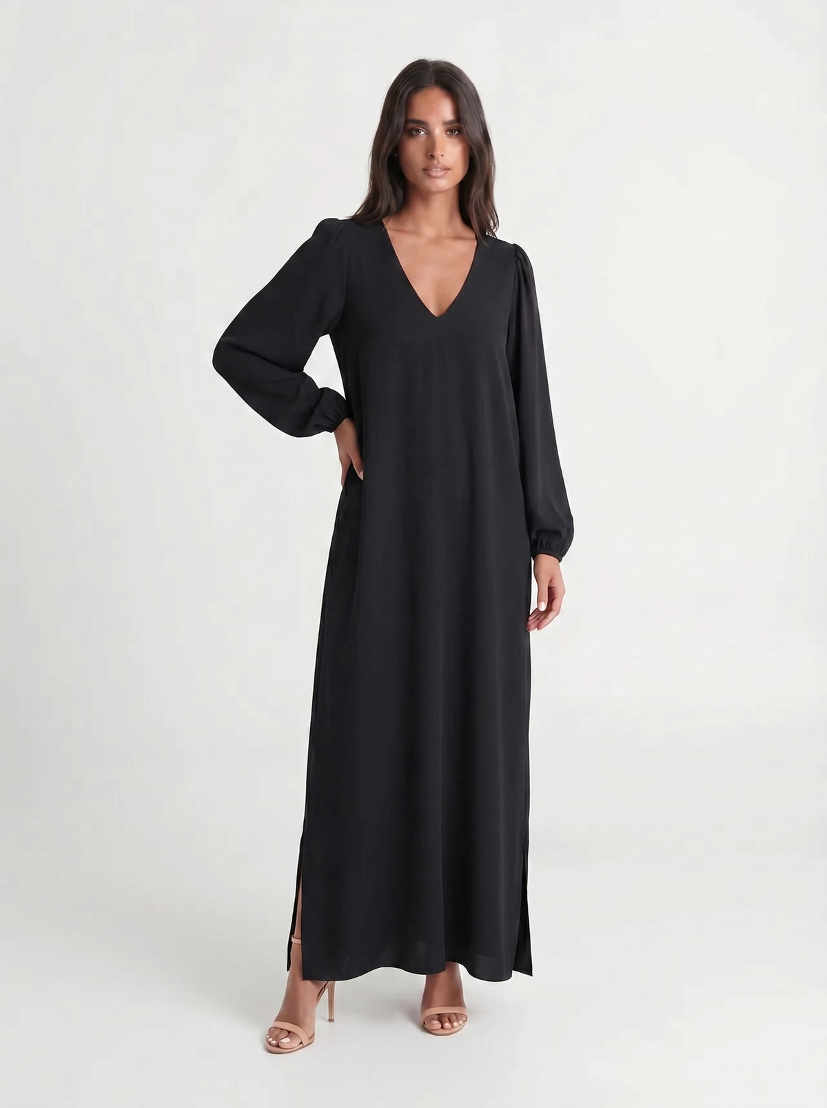Phoebe | Long Sleeve Dress with V-Neck