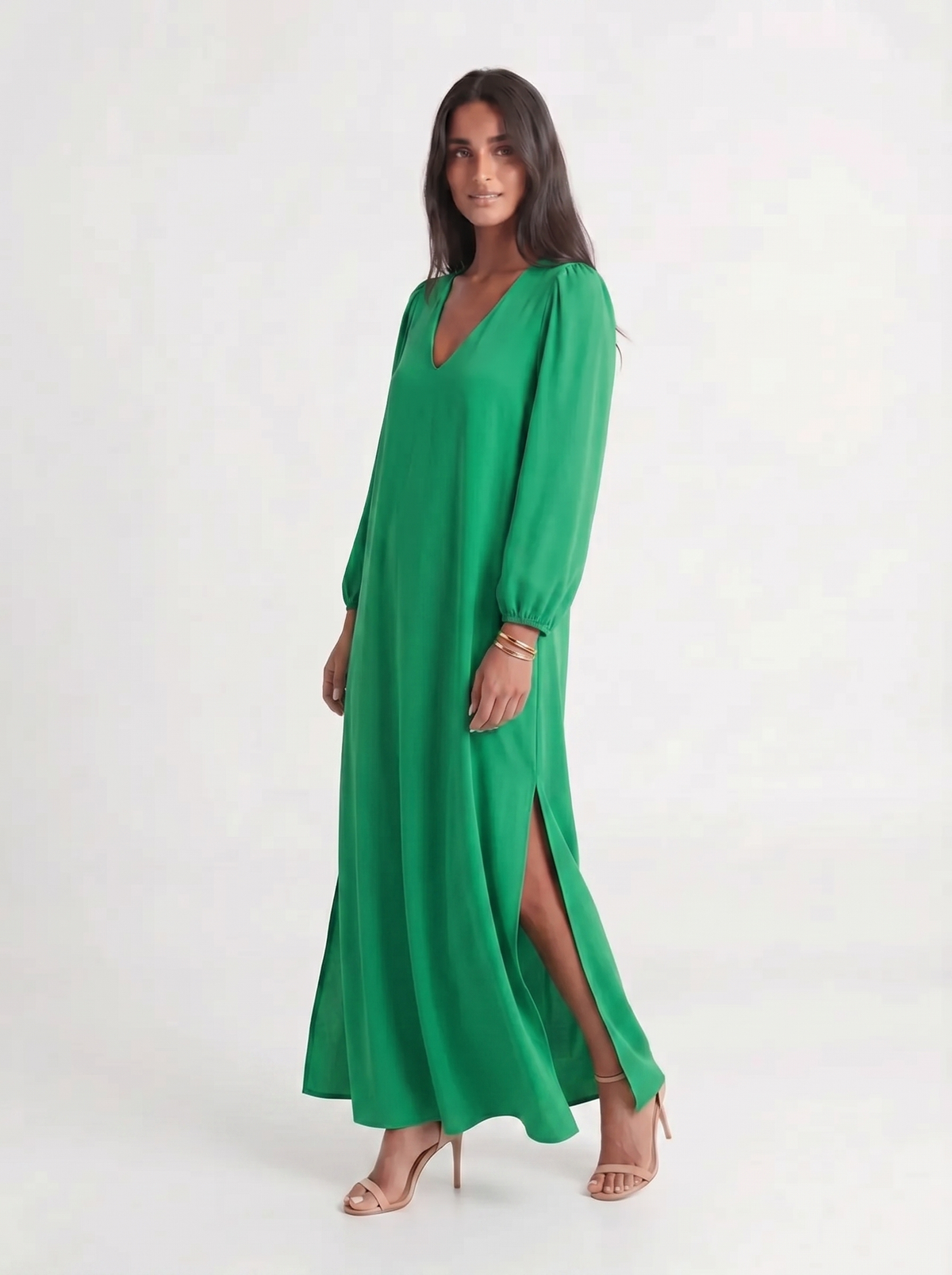 Phoebe | Long Sleeve Dress with V-Neck