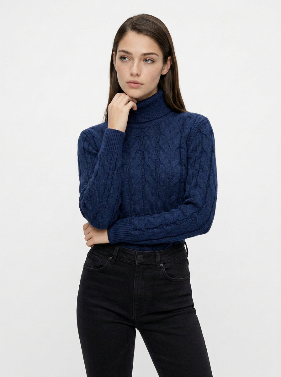 Phoebe | Women's Cable Knit Turtleneck Jumper