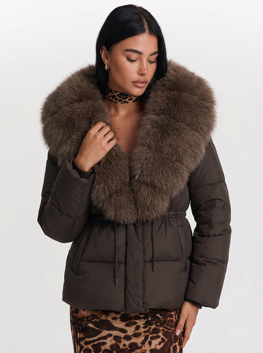 Phoebe | Women's Hooded Drawstring  Puffer Jacket