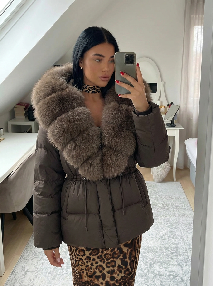 Phoebe | Women's Hooded Drawstring  Puffer Jacket 1