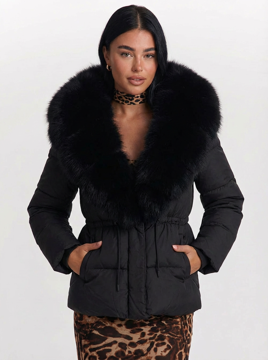 Phoebe | Women's Hooded Drawstring  Puffer Jacket 4