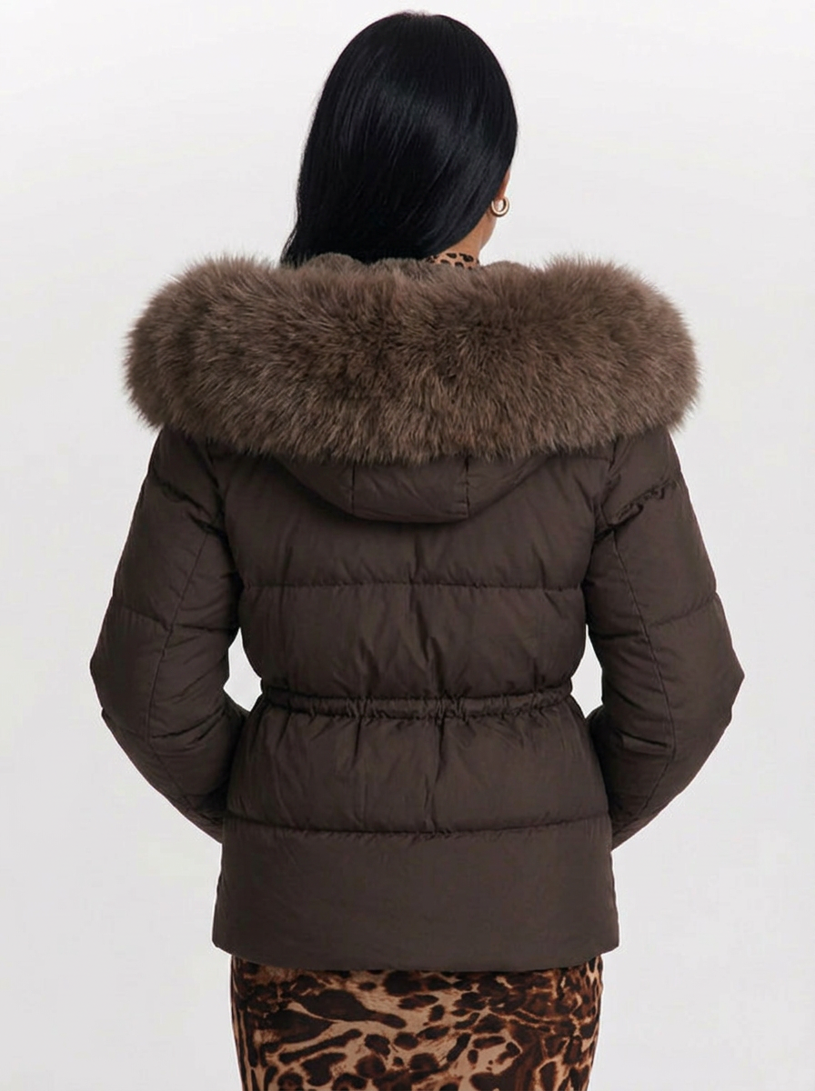Phoebe | Women's Hooded Drawstring  Puffer Jacket
