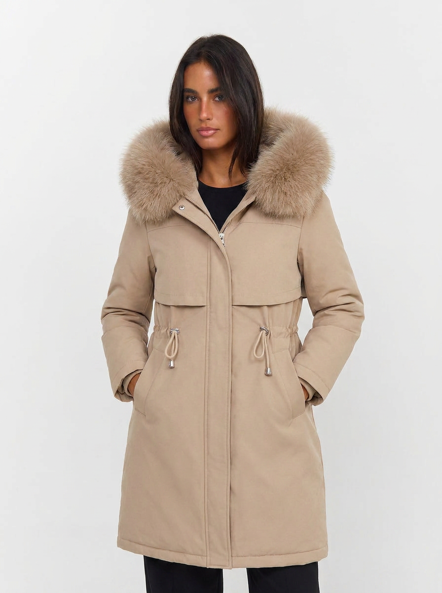 Phoebe | Women's Knee-Length Longline Quilted Hooded Coat