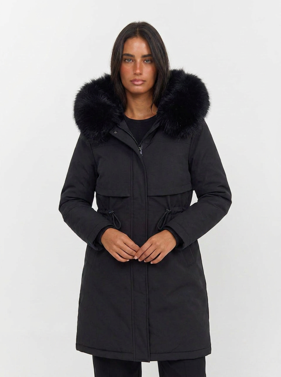 Phoebe | Women's Knee-Length Longline Quilted Hooded Coat 6