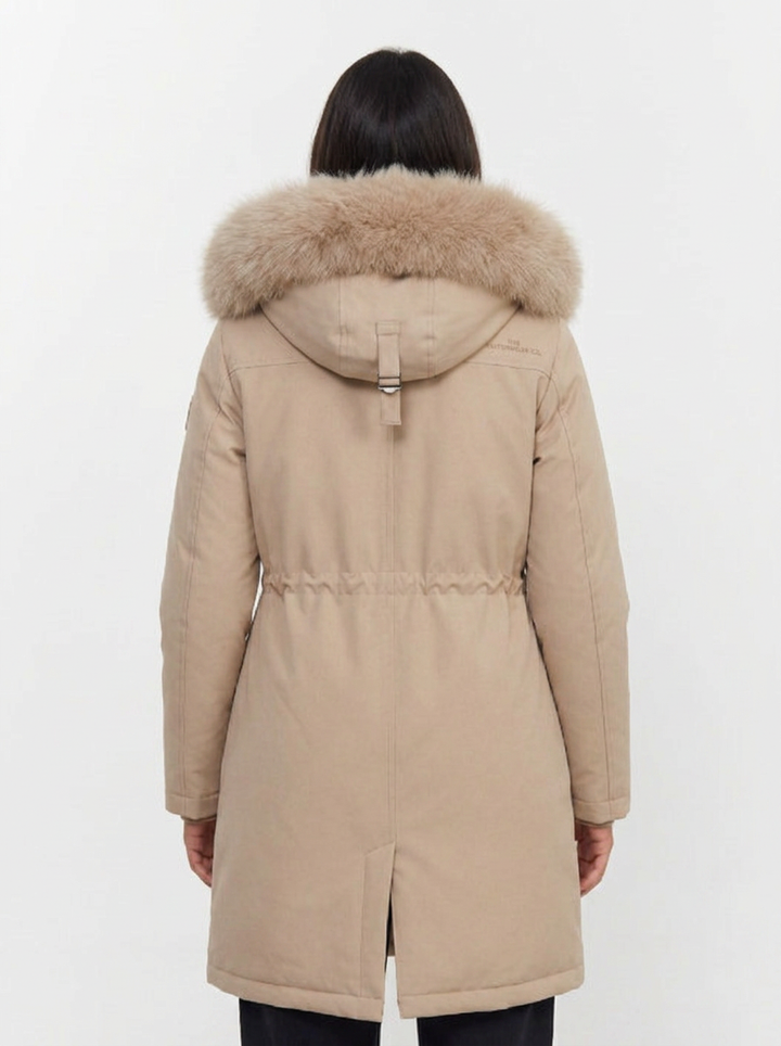 Phoebe | Women's Knee-Length Longline Quilted Hooded Coat