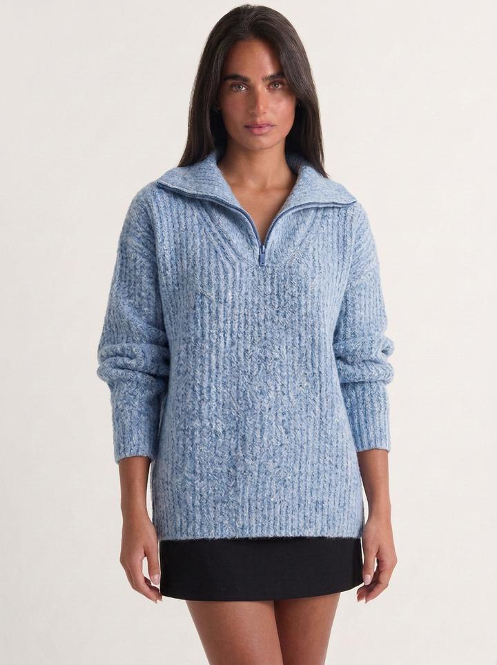 Phoebe | Women's Oversized Half Zip Knit Jumper