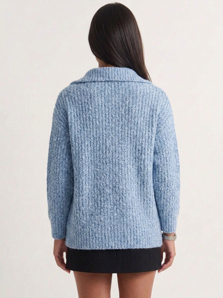 Phoebe | Women's Oversized Half Zip Knit Jumper