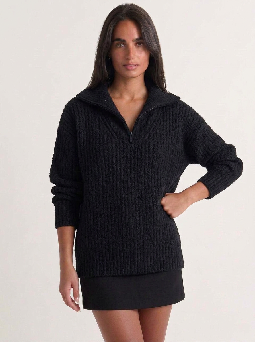 Phoebe | Women's Oversized Half Zip Knit Jumper