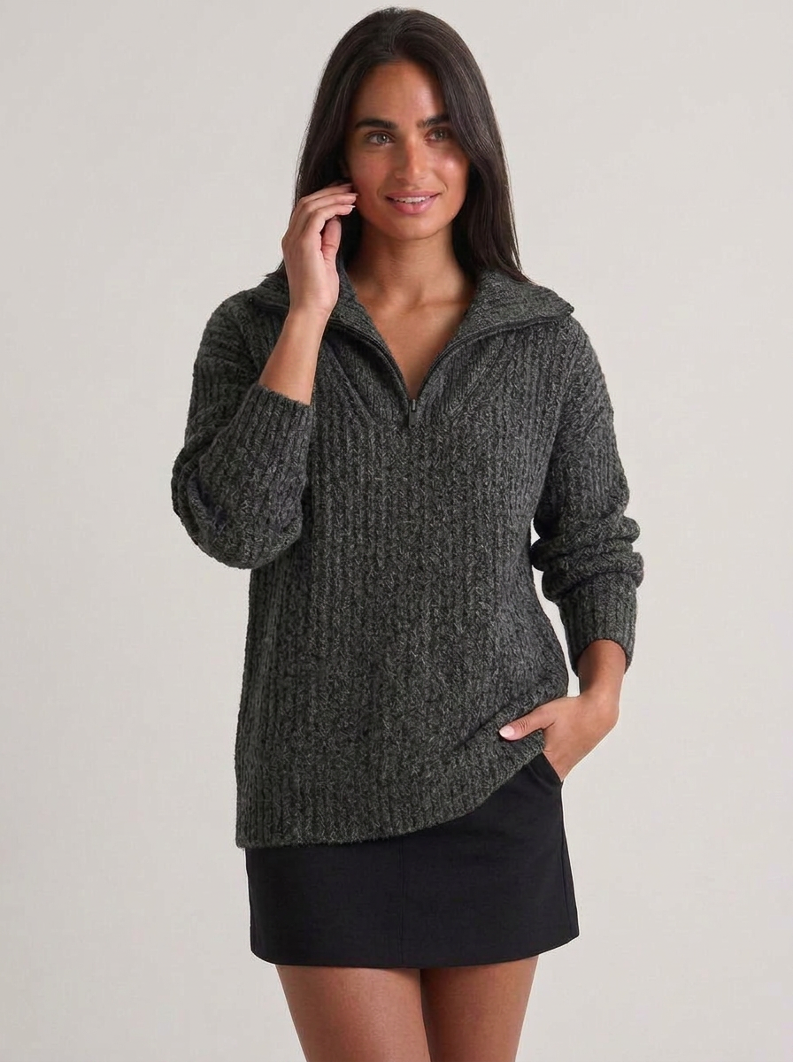 Phoebe | Women's Oversized Half Zip Knit Jumper