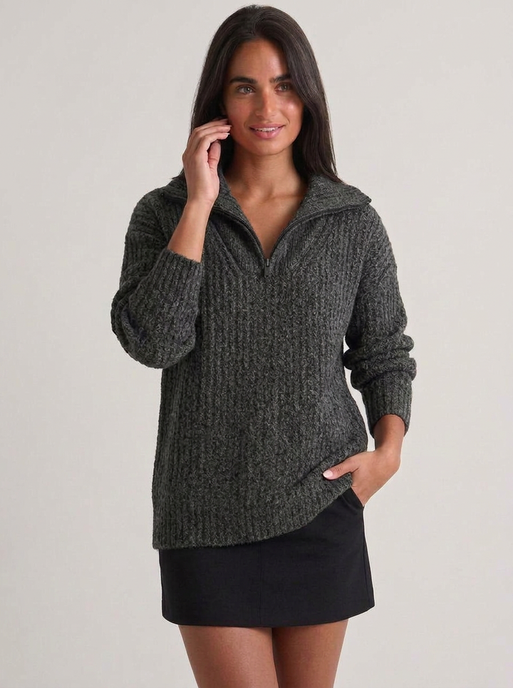 Phoebe | Women's Oversized Half Zip Knit Jumper