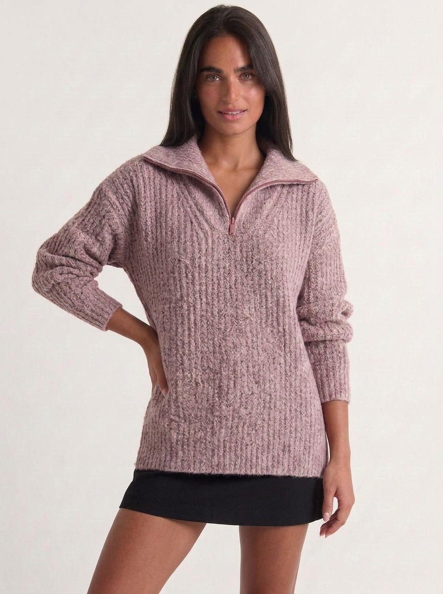 Phoebe | Women's Oversized Half Zip Knit Jumper