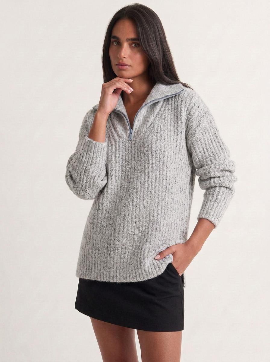 Phoebe | Women's Oversized Half Zip Knit Jumper