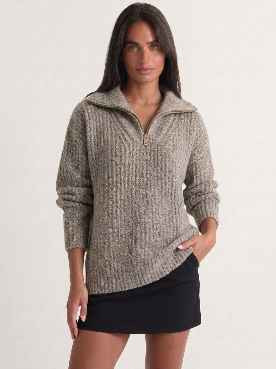 Phoebe | Women's Oversized Half Zip Knit Jumper