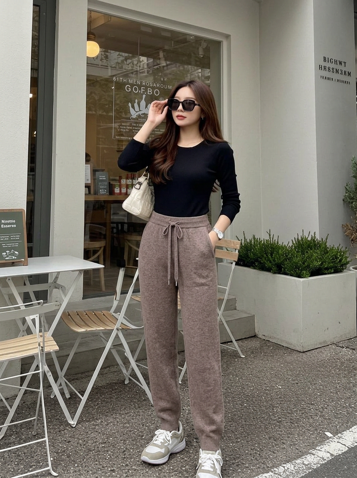 Pia | Women's Knit Joggers Drawstring