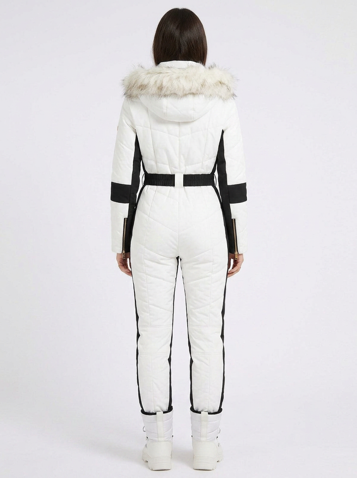 Piella | Women's Ski Jumpsuit Hooded Belted Slim Fit Zip