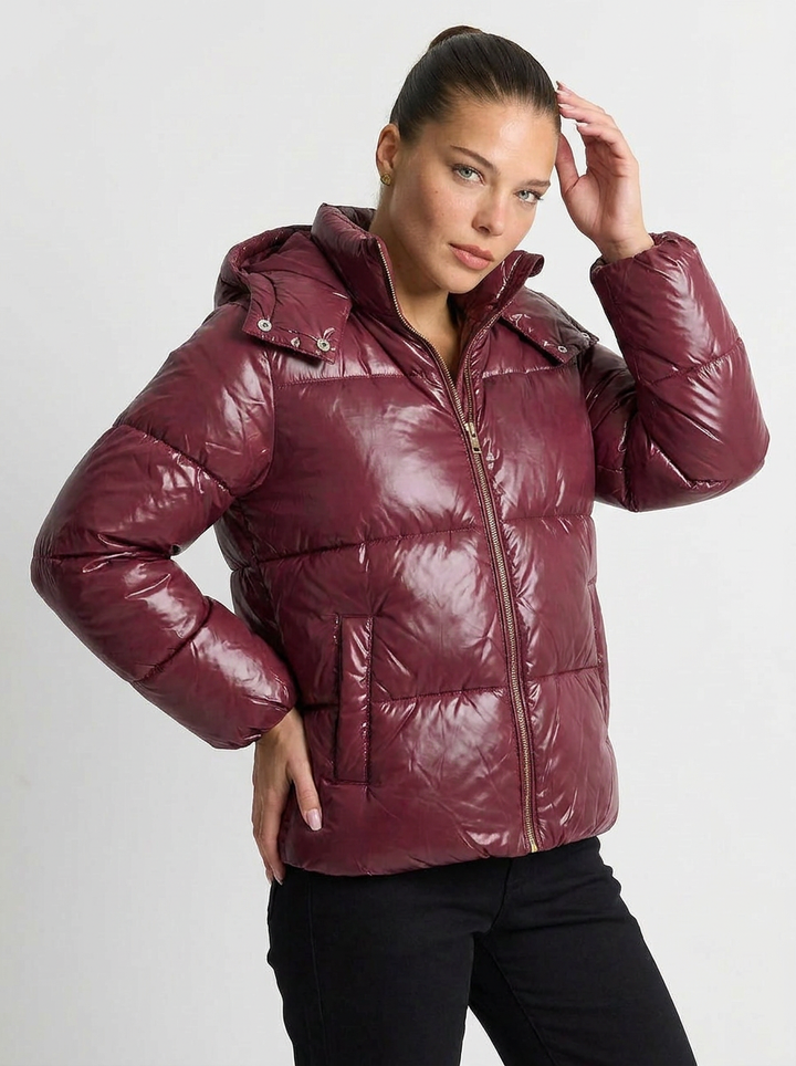 Piper | Women's Glossy Quilted Hooded Puffer Coat