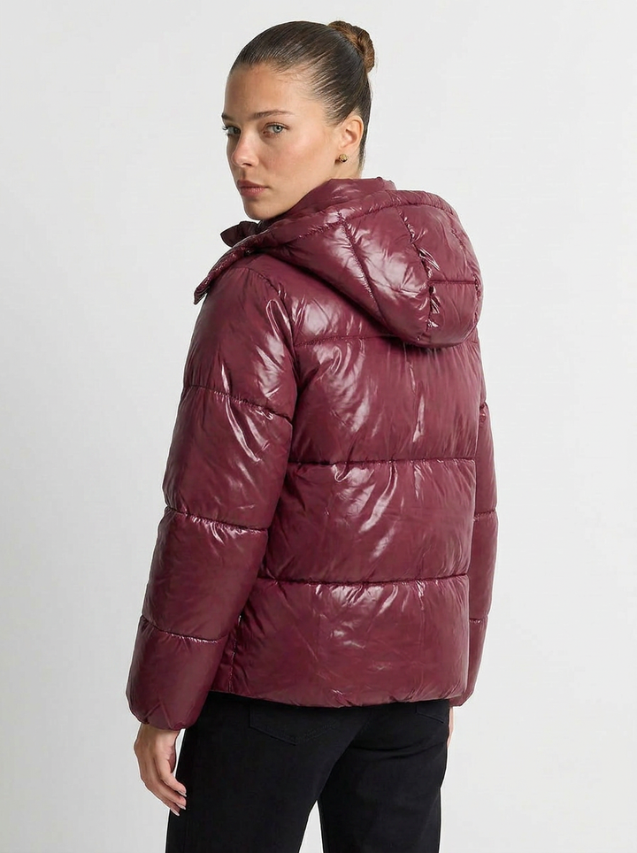 Piper | Women's Glossy Quilted Hooded Puffer Coat 2