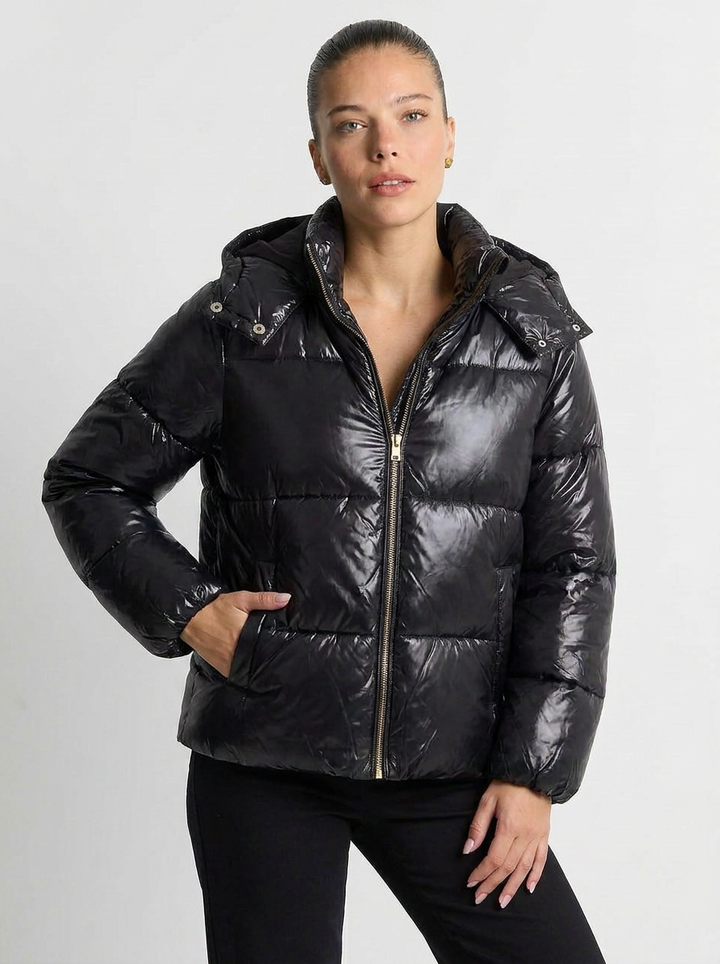 Piper | Women's Glossy Quilted Hooded Puffer Coat 5