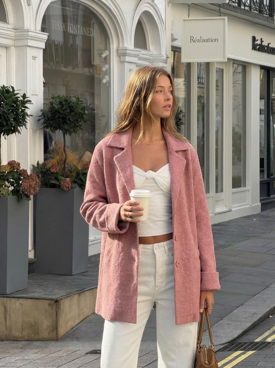 Piper | Women's Notch Lapel Button Front Longline Coat 1