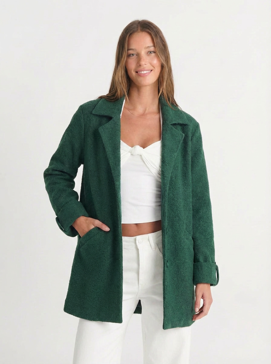 Piper | Women's Notch Lapel Button Front Longline Coat 4