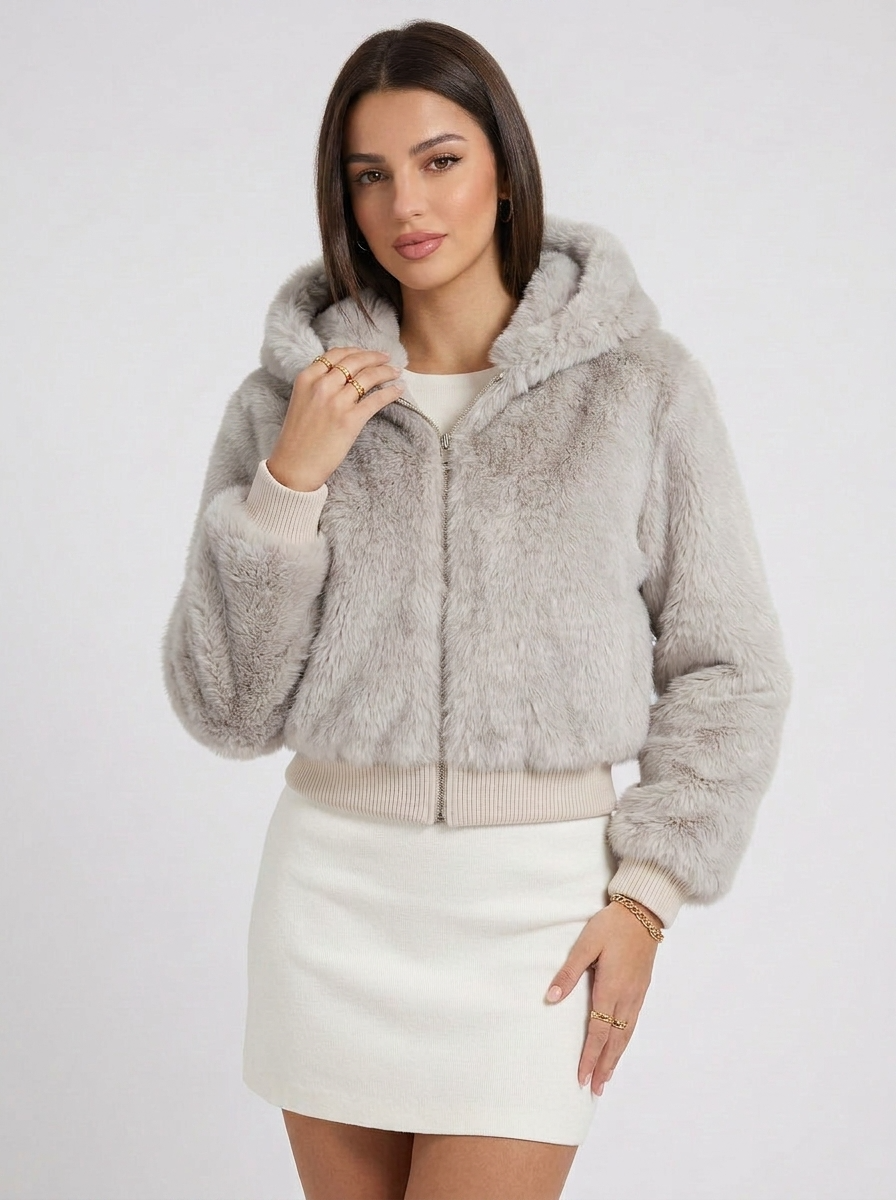 Quinn | Women's Faux Fur Bomber Jacket
