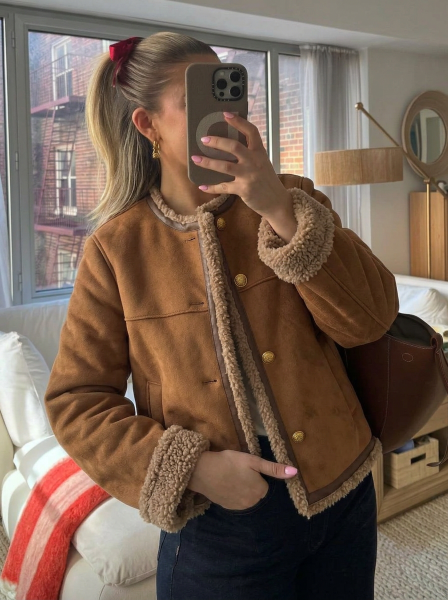 Quinn | Women's Sherpa-Lined Shearling Jacket