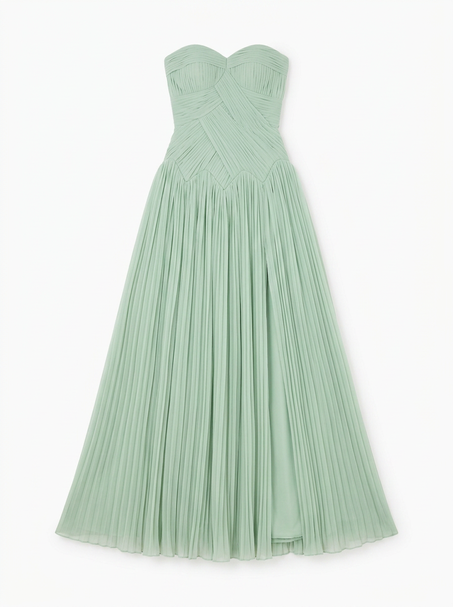 Reyna | Strapless Maxi Dress with Front Slit