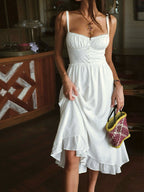 Ruffle Hem Midi Dress | Sylvie