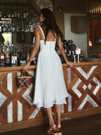 Ruffle Hem Midi Dress | Sylvie