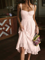 Ruffle Hem Midi Dress | Sylvie
