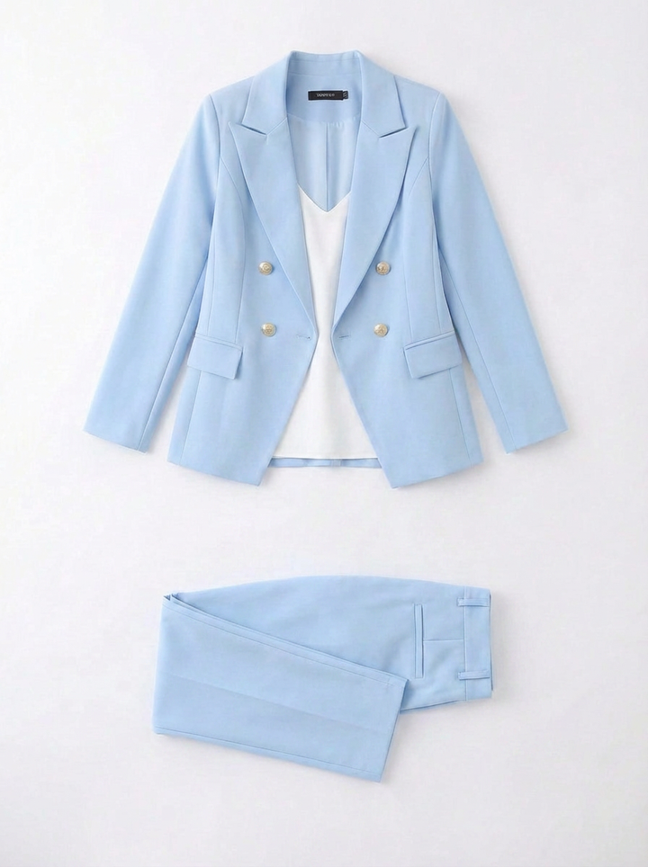 Sabine | Women's Double Breasted Blazer Trouser Suit Set 3
