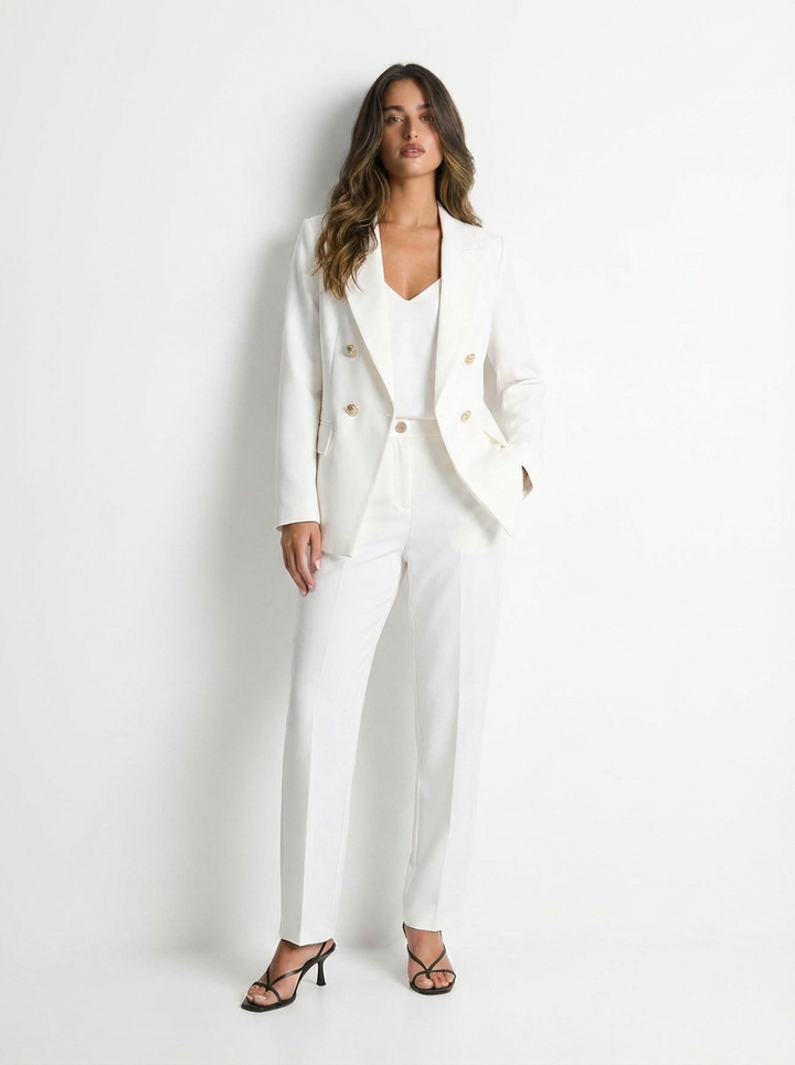 Sabine | Women's Double Breasted Blazer Trouser Suit Set 4