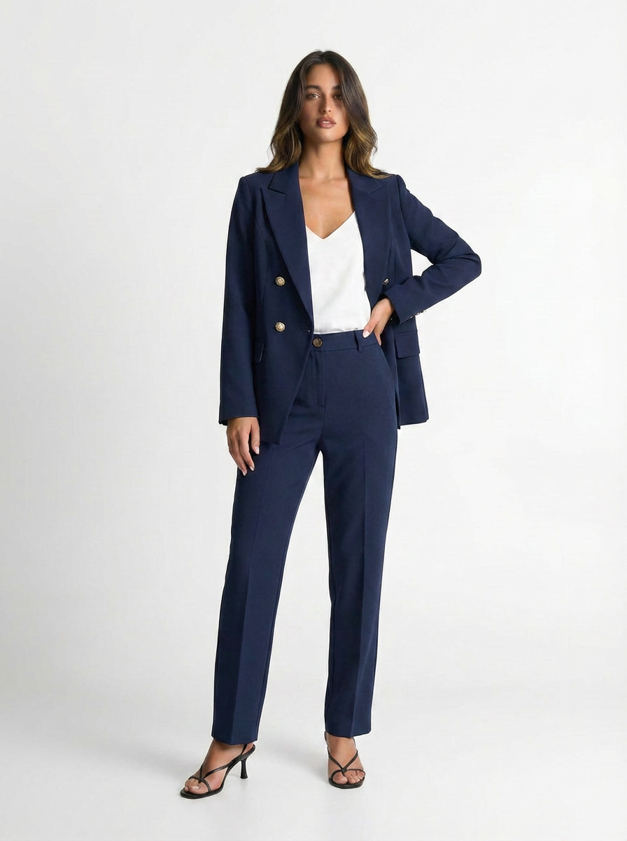 Sabine | Women's Double Breasted Blazer Trouser Suit Set 6