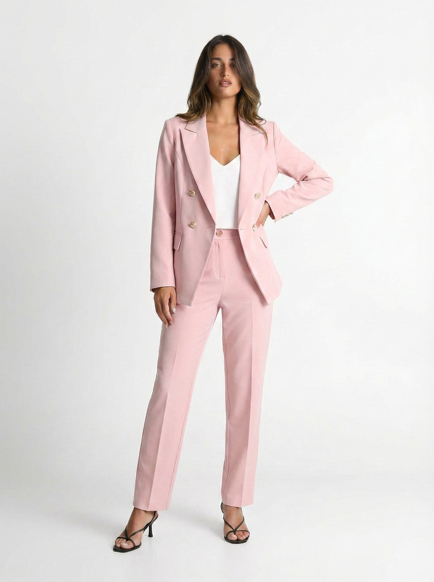 Sabine | Women's Double Breasted Blazer Trouser Suit Set 7