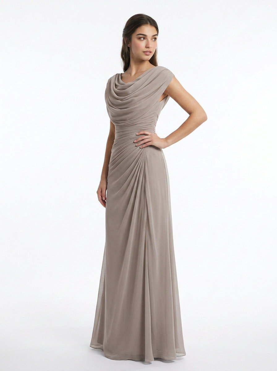 Sadie | Cowl Neck Ruched Maxi Dress