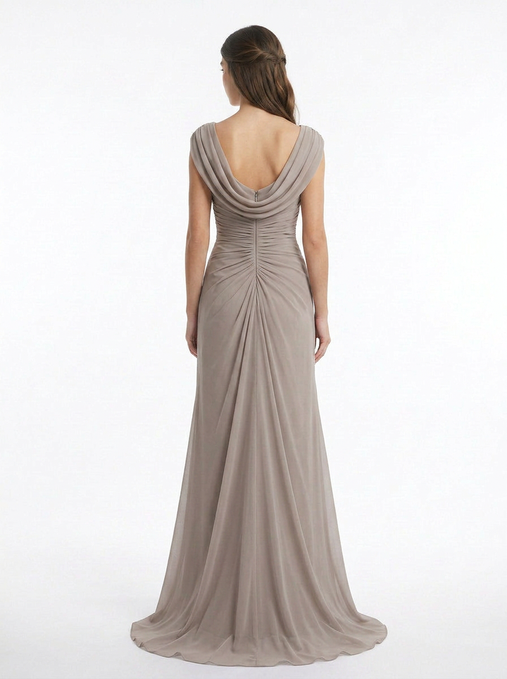 Sadie | Cowl Neck Ruched Maxi Dress