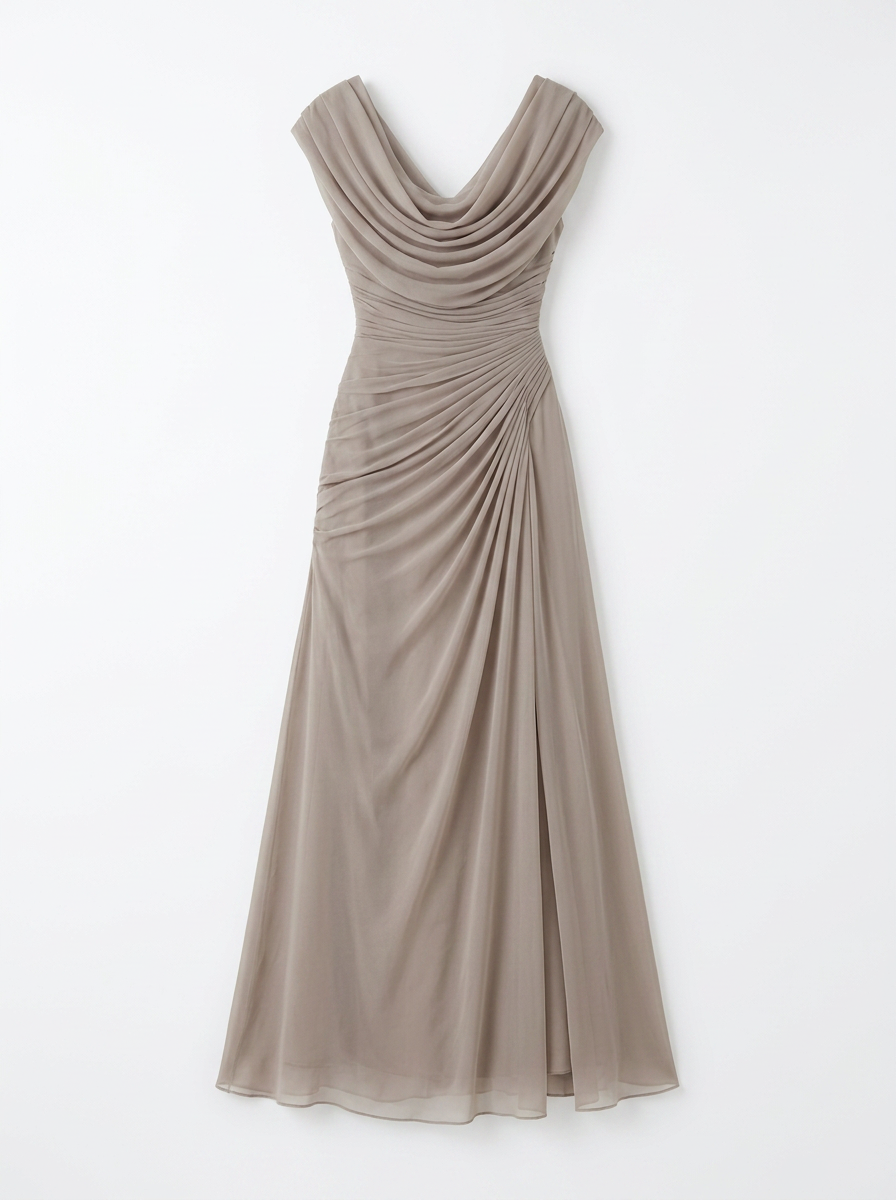 Sadie | Cowl Neck Ruched Maxi Dress