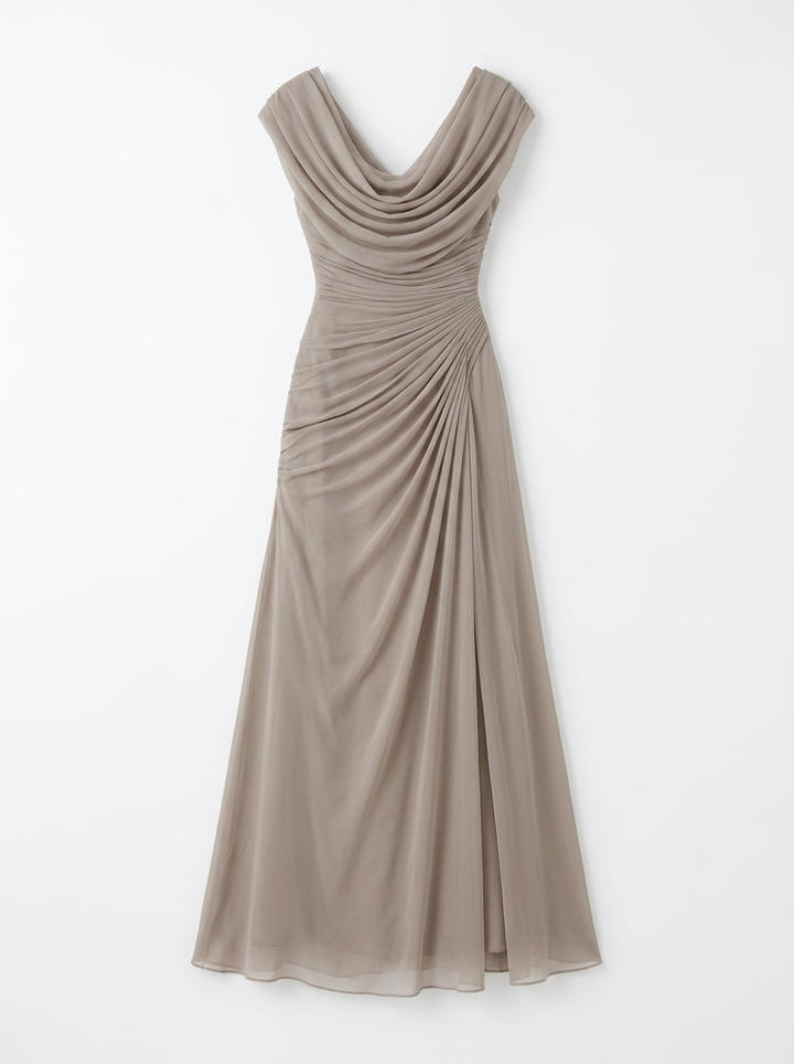 Sadie | Cowl Neck Ruched Maxi Dress
